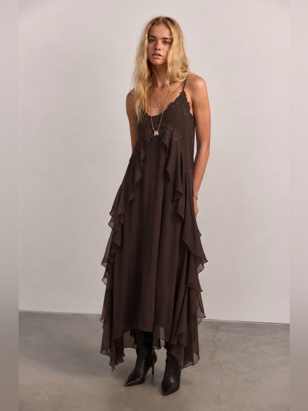 House of Harlow 1960 floating chiffon maxi dress